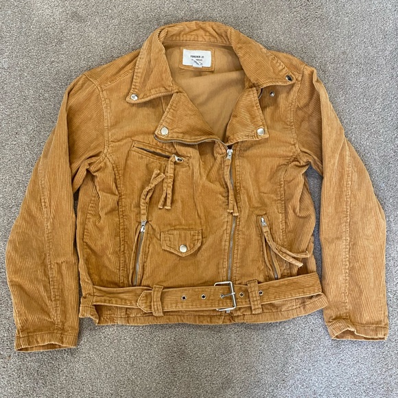 Forever 21 Jackets & Blazers - Forever 21 Mustard Corduroy Moto Jacket